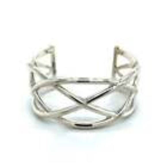 Sterling Silver Wide Wide Celtic Weave Knot Cuff Bracelet - Picture 1 of 5
